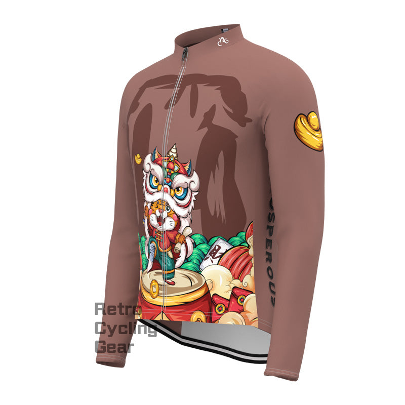 Cartoon tiger Fleece Long Sleeve Jersey