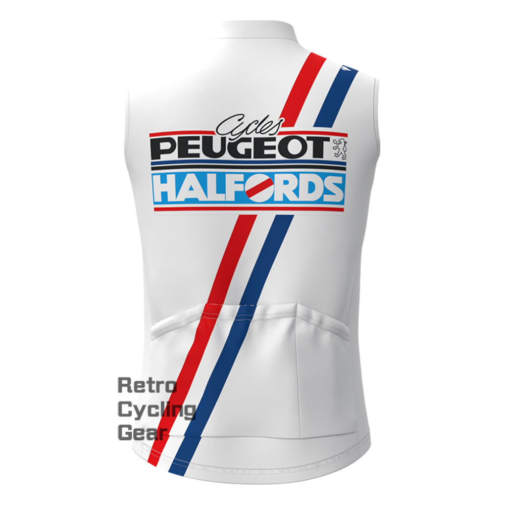 PEUGEOT Halfords Fleece Retro Cycling Vest