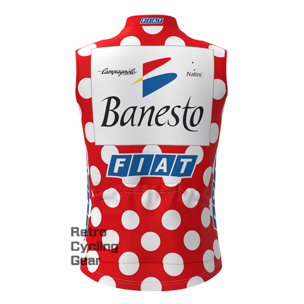 Red Banesto Fleece Retro Cycling Vest