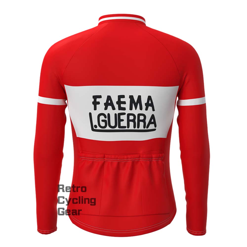 Red FAEMA Retro Long Sleeve Cycling Kits