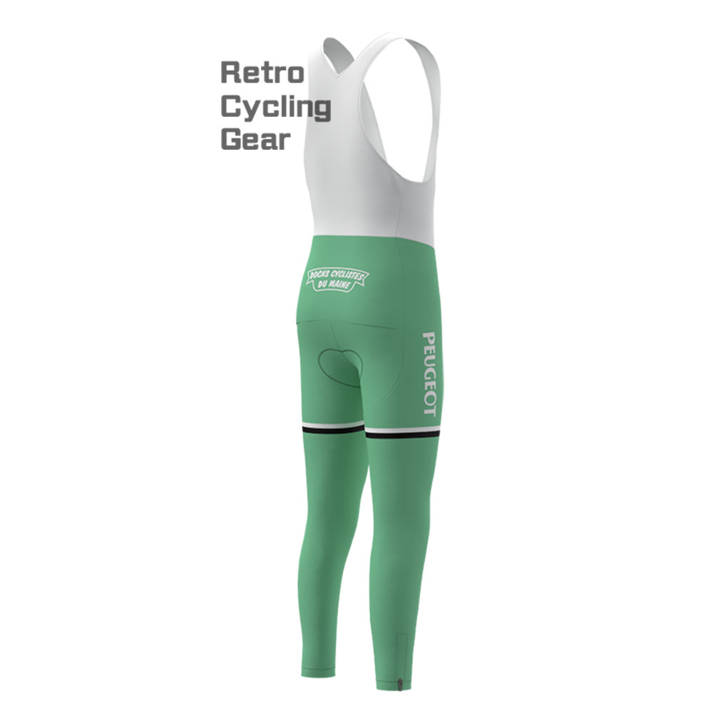 Green PEUGEOT Retro Bib Cycling Pants