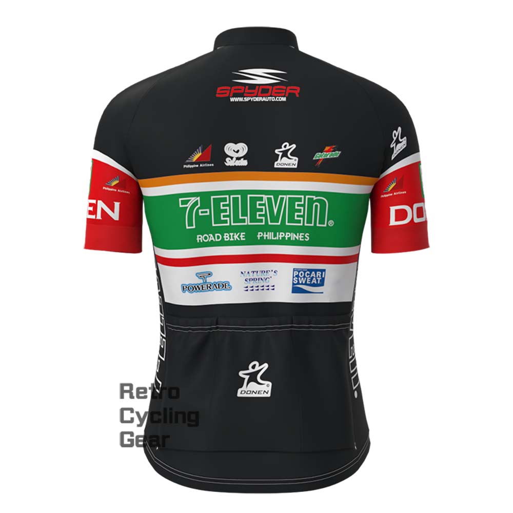 7-ELEVEN black Retro Short Sleeve Cycling Kits