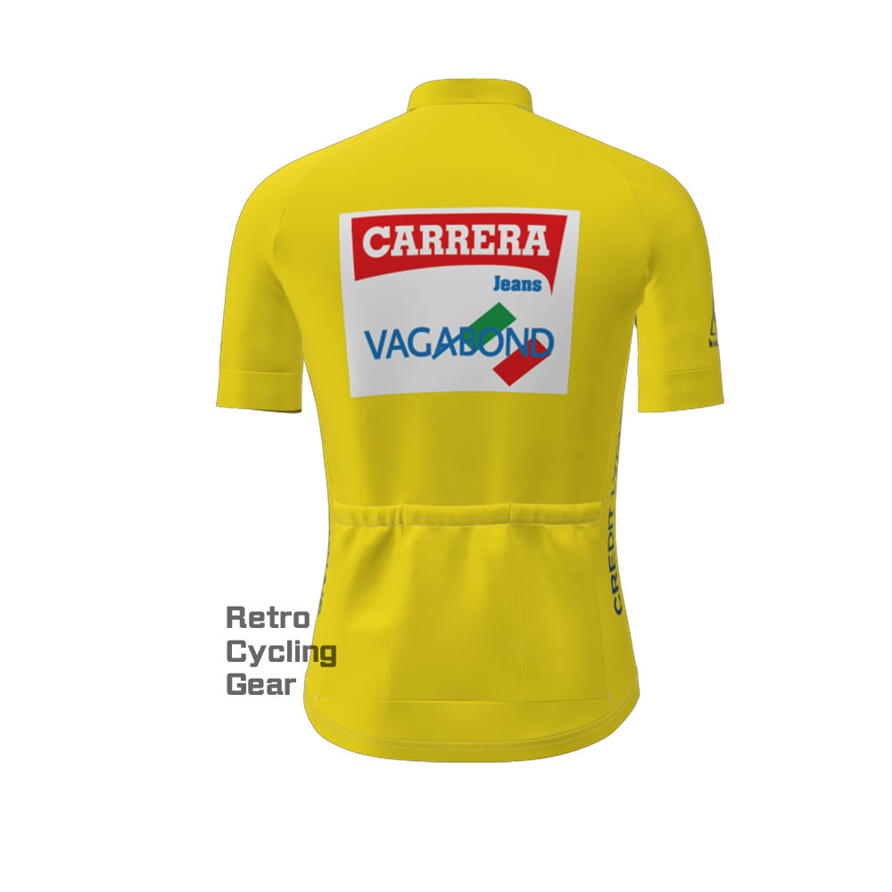 Yellow CARRERA Retro Short Sleeve Cycling Kits