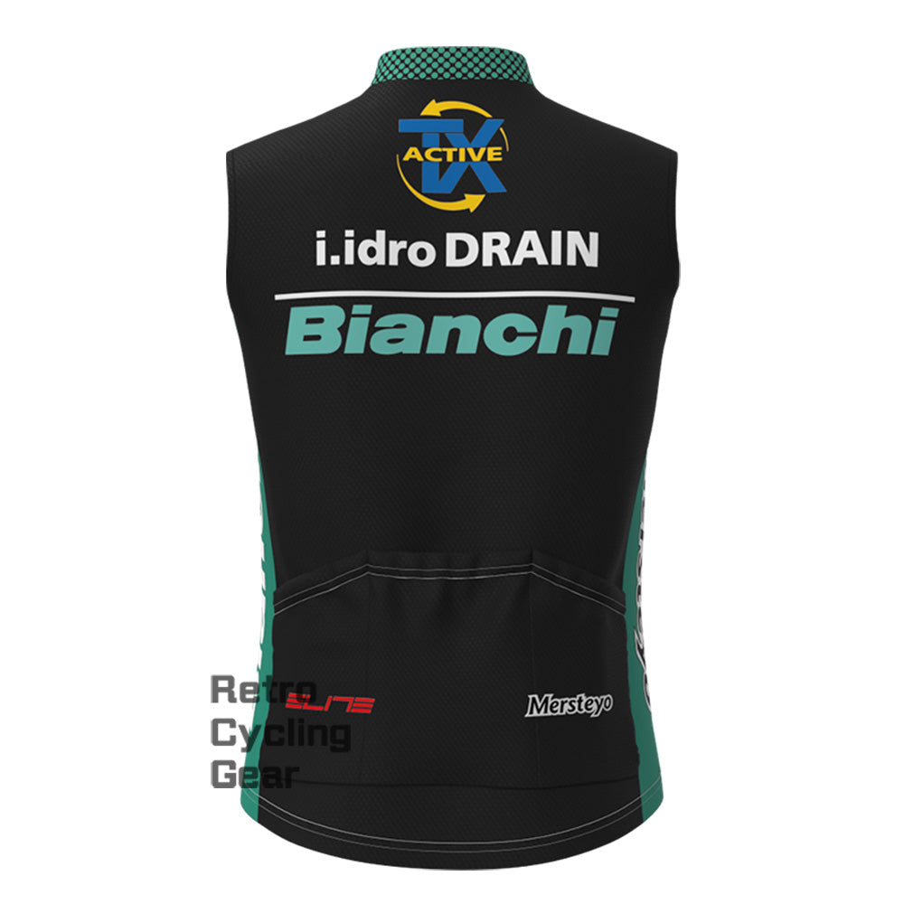 black  Bianchi Fleece Cycling Vest