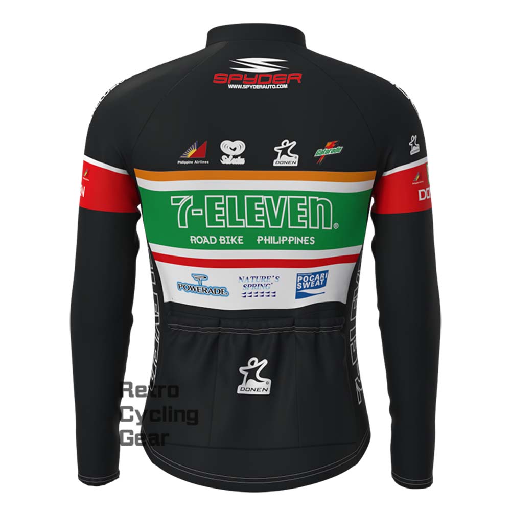 7-ELEVEN black Fleece Retro Long Cycling Kits