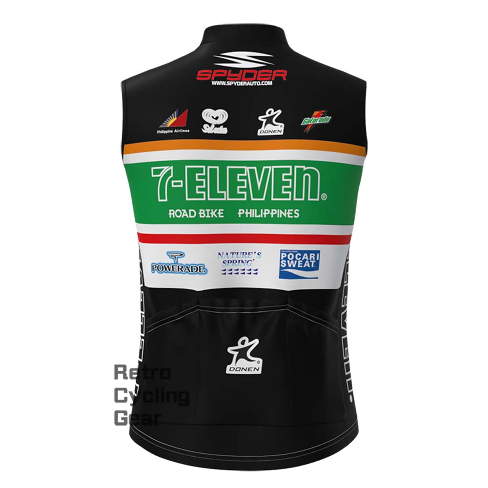 7-ELEVEN black Fleece Retro Cycling Vest