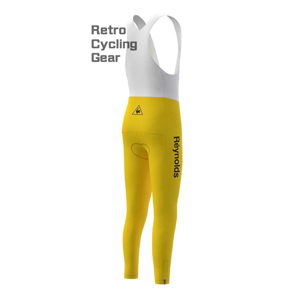 1990s yellow Reynolds Fleece Retro Cycling Bib Pants