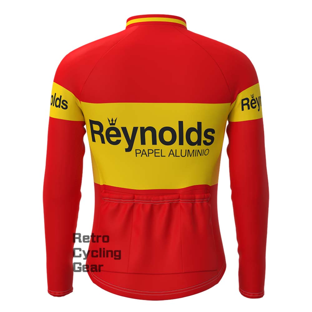 1980s red Reynolds Fleece Retro Long Cycling Kits