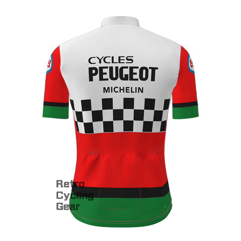 Red Peugeot Retro Short Sleeve Cycling Kits