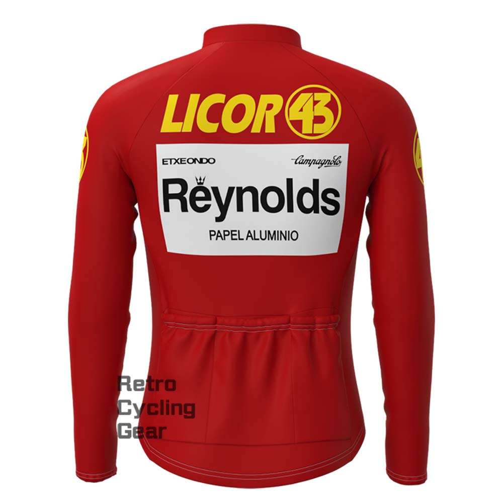 Red Reynolds Fleece Retro Long Cycling Kits