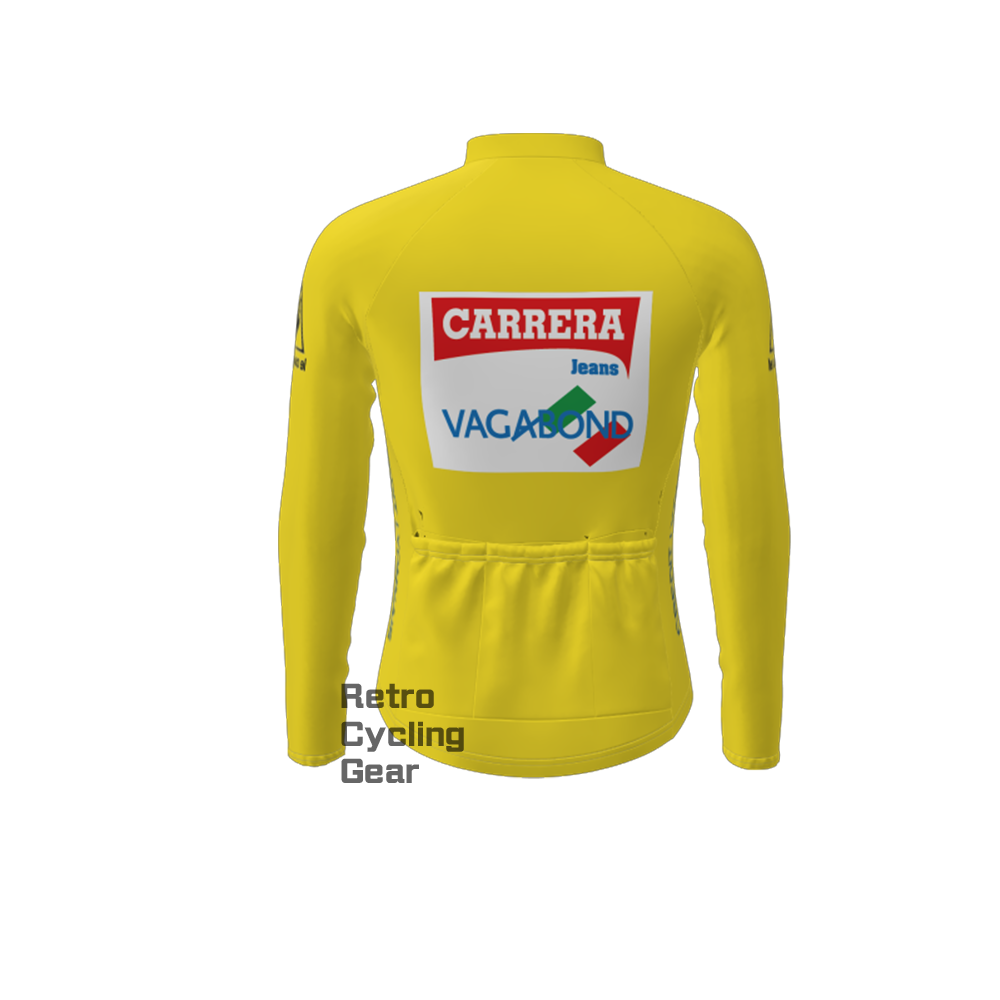 Yellow CARRERA Fleece Retro Long Cycling Kits