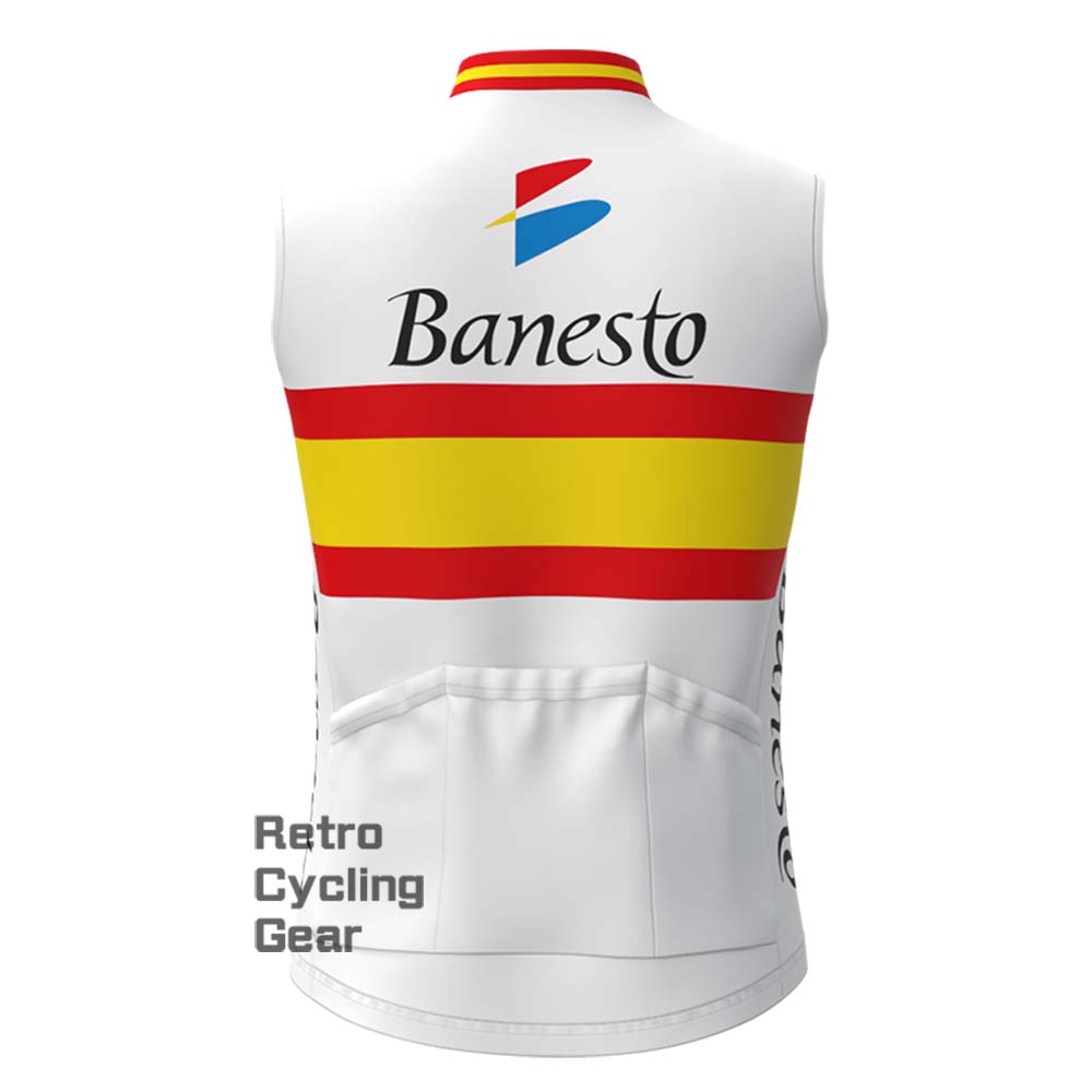 White Banesto Fleece Retro Cycling Vest