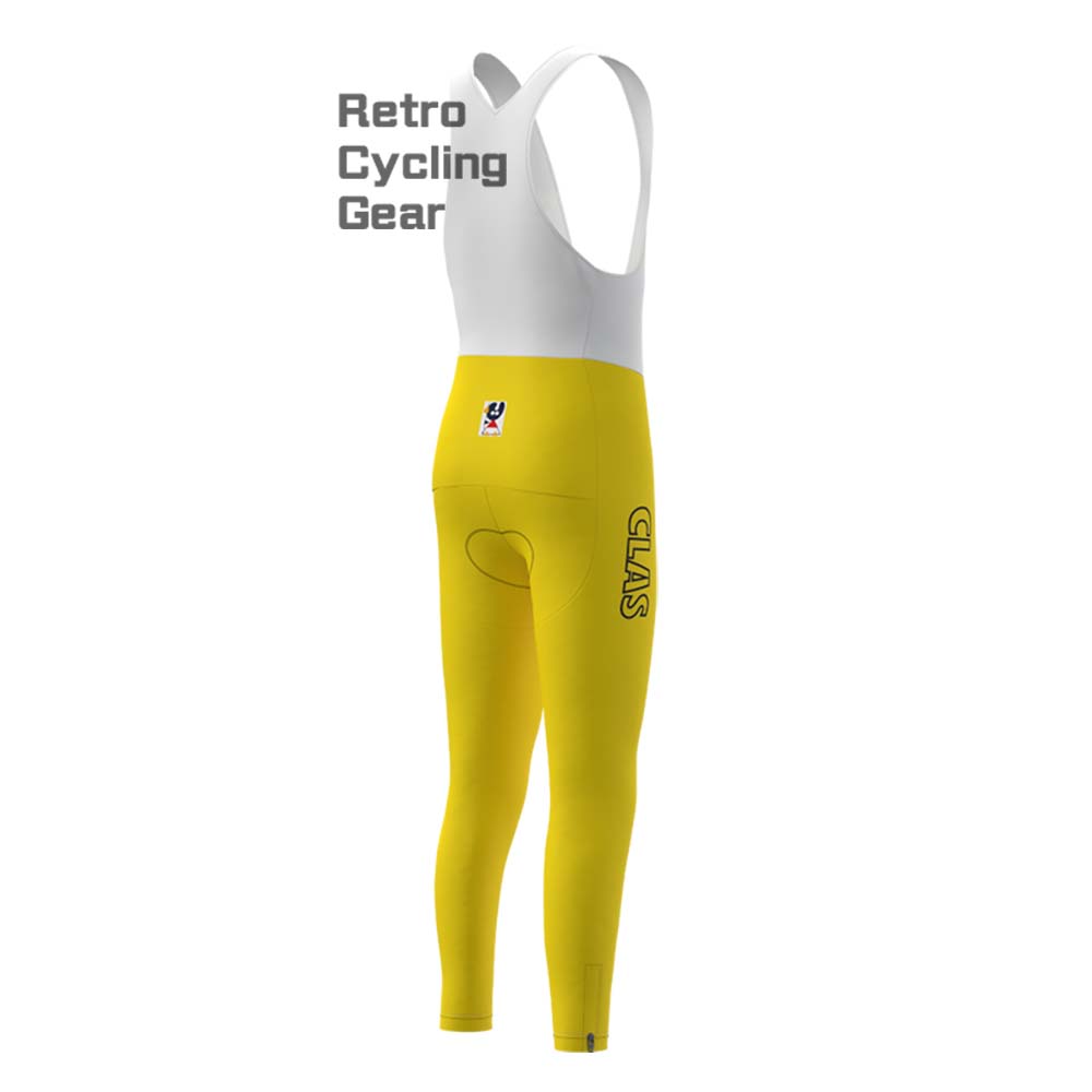 CLAS Yellow Fleece Retro Cycling Bib Pants