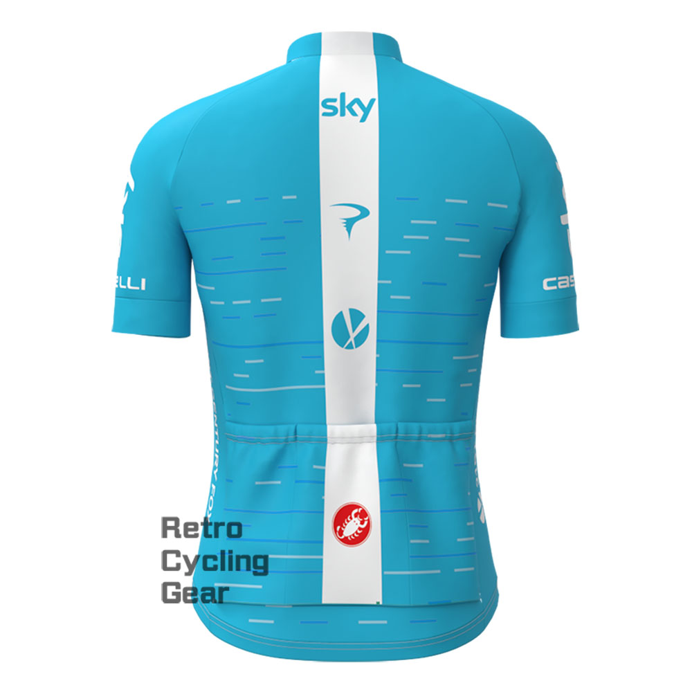 2018 blue sky Retro Short Sleeve Cycling Jersey