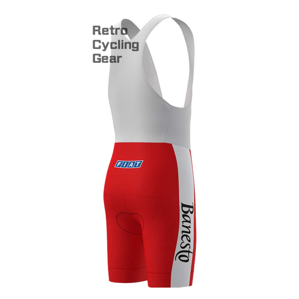 Red Banesto Retro Bib Cycling Shorts