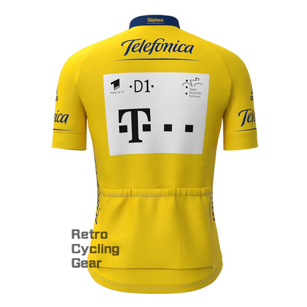 T yellow Retro Short Sleeve Cycling Kits