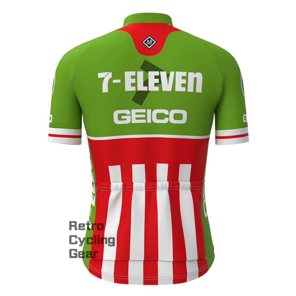 7-ELEVEN Green Retro Short Sleeve Cycling Kits