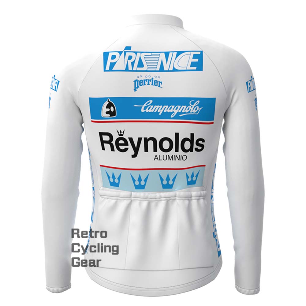 white Reynolds Fleece Retro Long Sleeves Jerseys