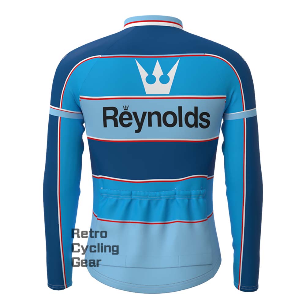 1990s blue Reynolds Fleece Retro Long Sleeves Jerseys