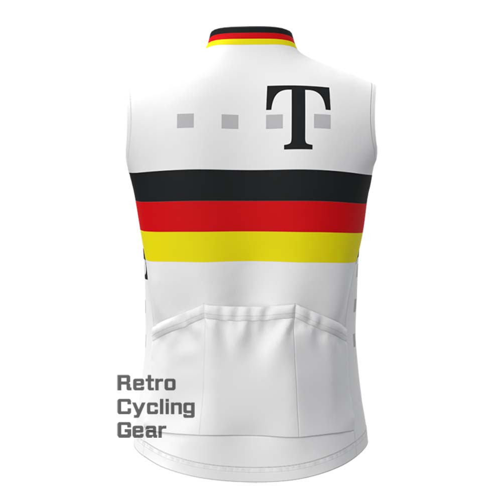 T white Fleece Retro Cycling Vest