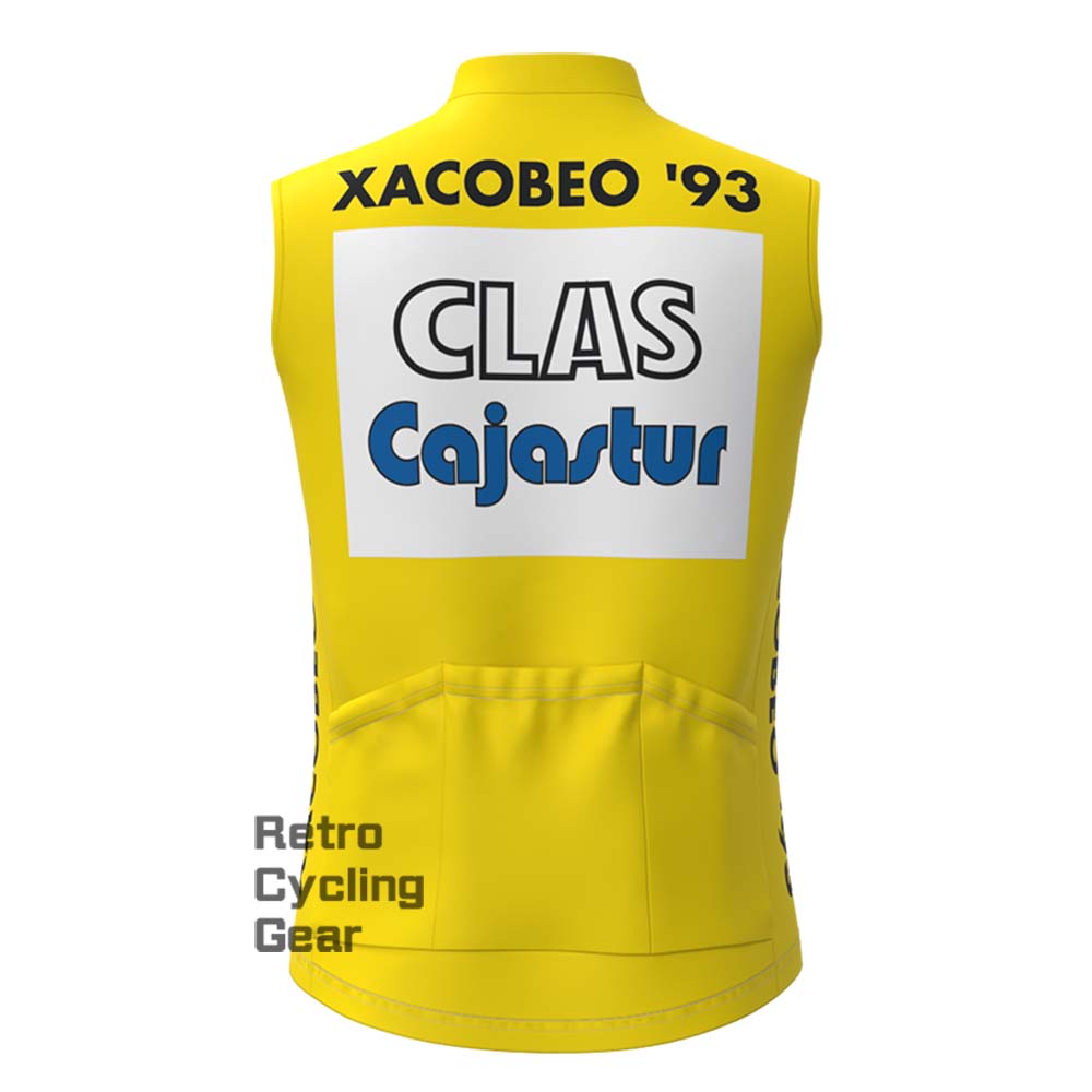 CLAS Yellow Fleece Retro Cycling Vest