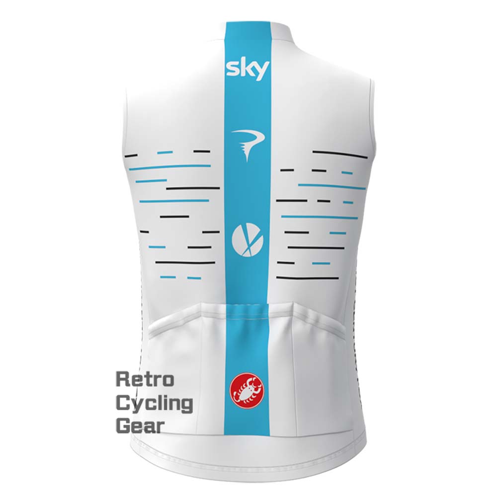 2017 white sky Fleece Retro Cycling Vest