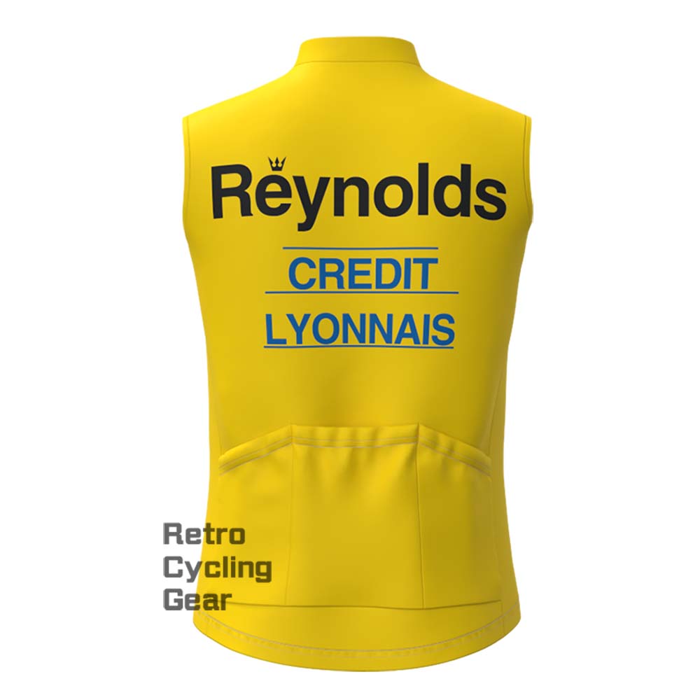 1990s yellow Reynolds Fleece Retro Cycling Vest