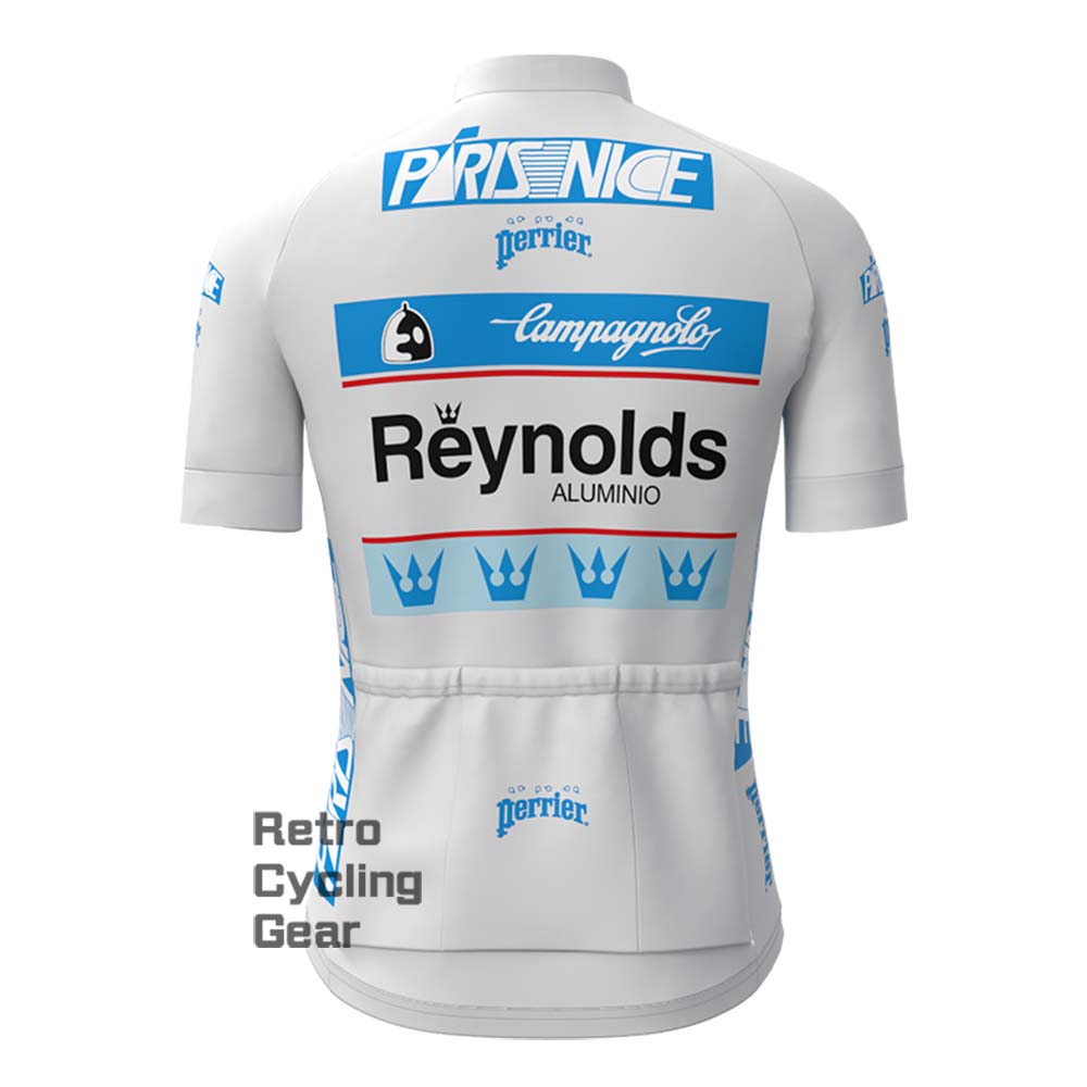 white Reynolds Retro Short Sleeve Cycling Jersey