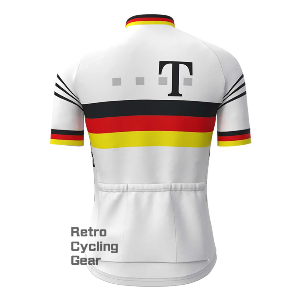 T white Retro Short Sleeve Cycling Kits