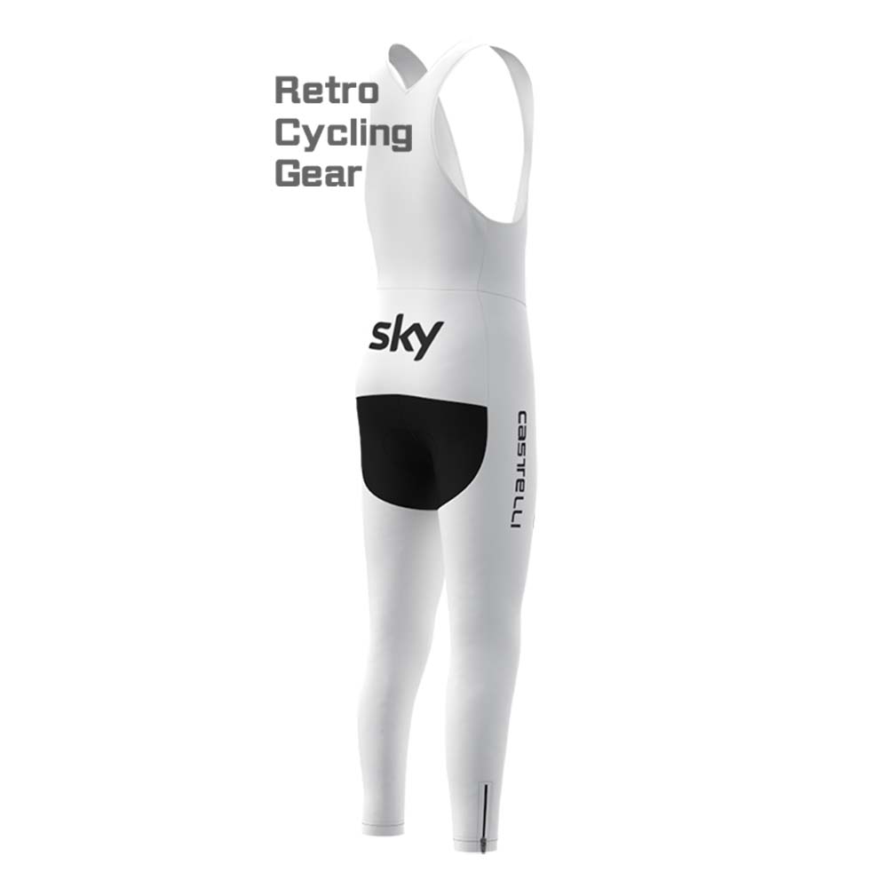 2018 white sky Fleece Retro Long Cycling Kits