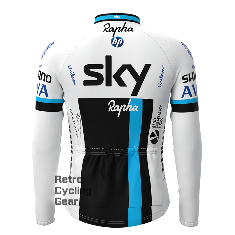 white sky Fleece Retro Long Cycling Kits