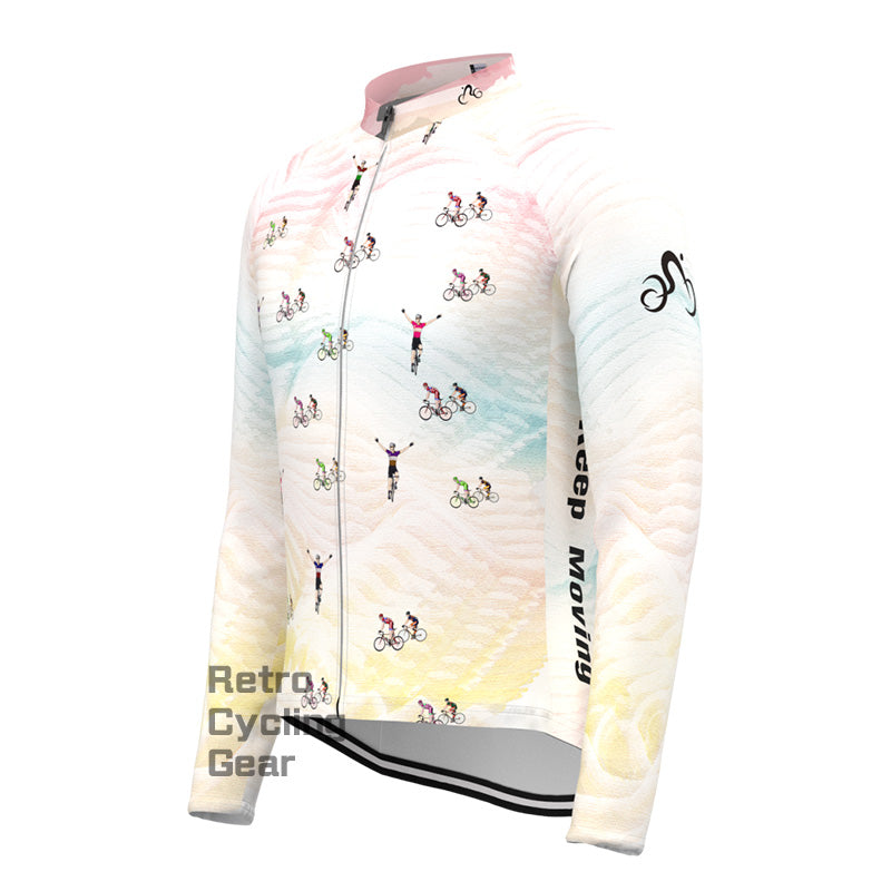 Cartoon ride Fleece Long Sleeve Jersey