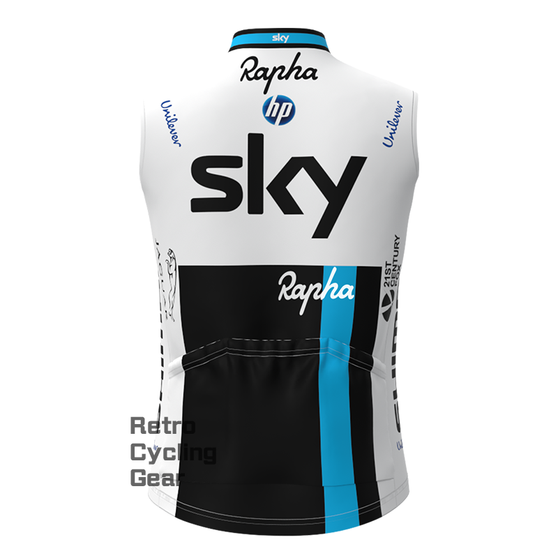 white sky Fleece Retro Cycling Vest