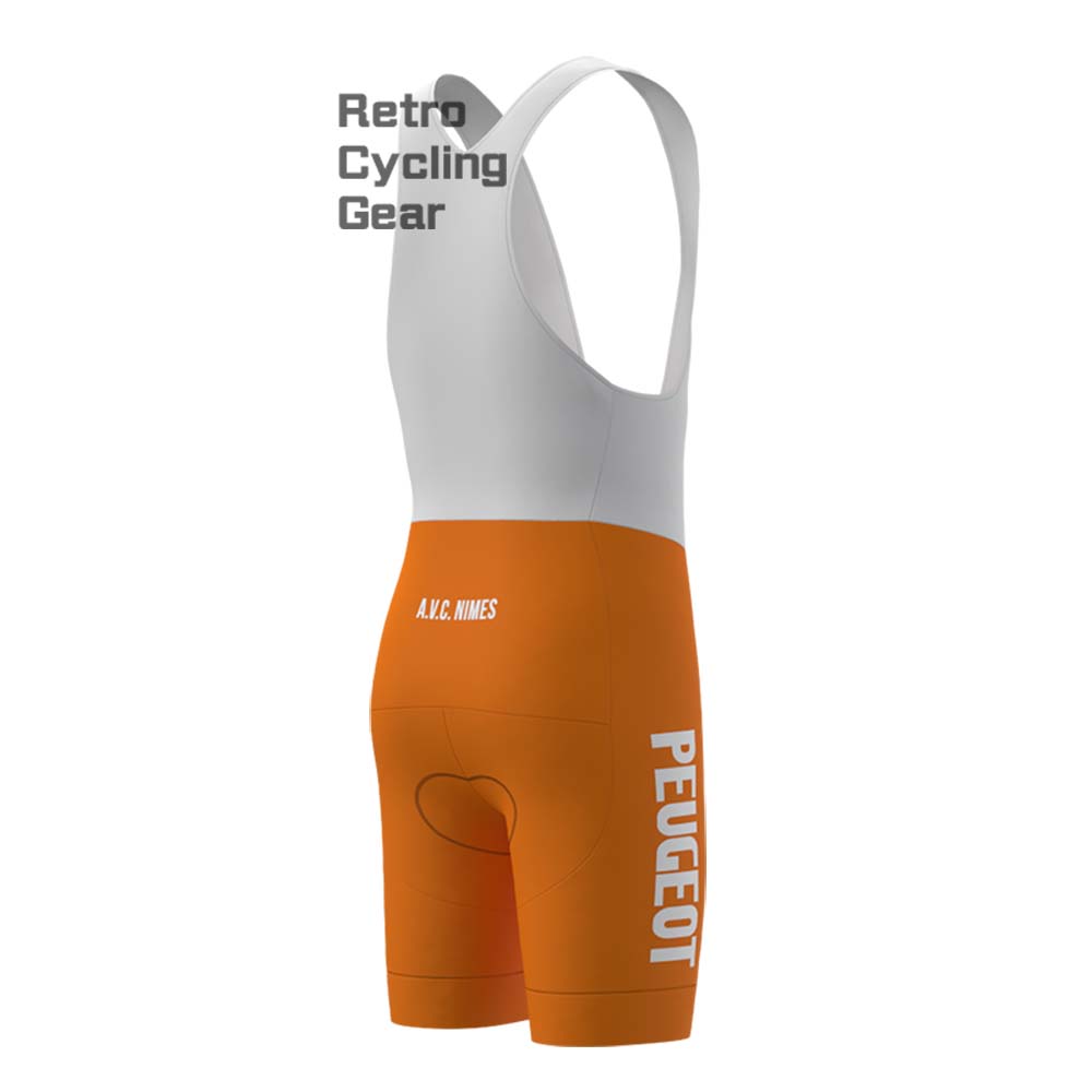 Orange PEUGEOT Retro Bib Cycling Shorts