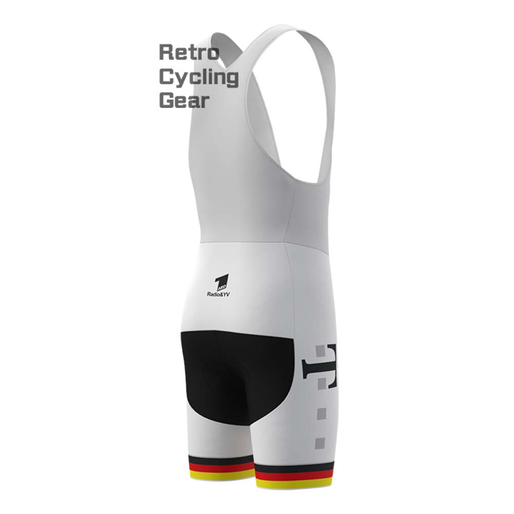 T white Retro Bib Cycling Shorts