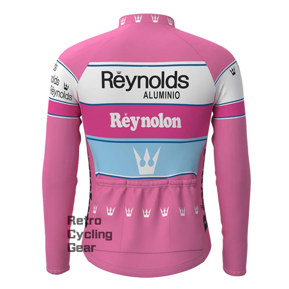 Pink Reynolds Fleece Retro Long Sleeves Jerseys