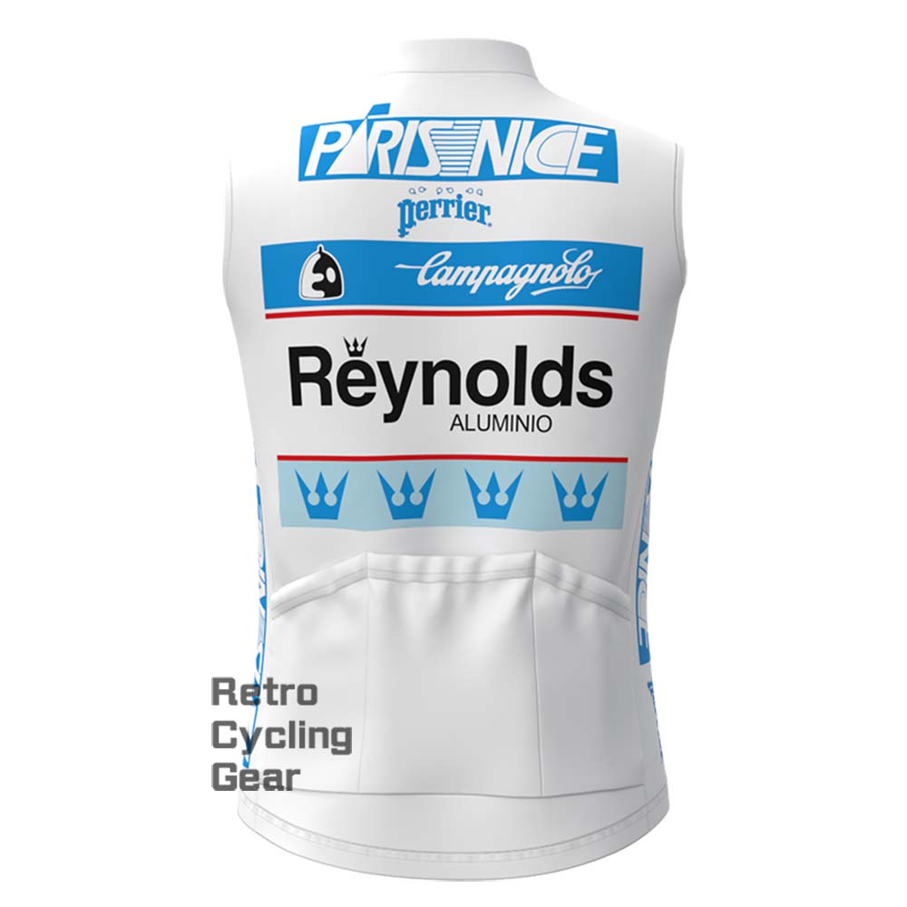 white Reynolds Fleece Retro Cycling Vest