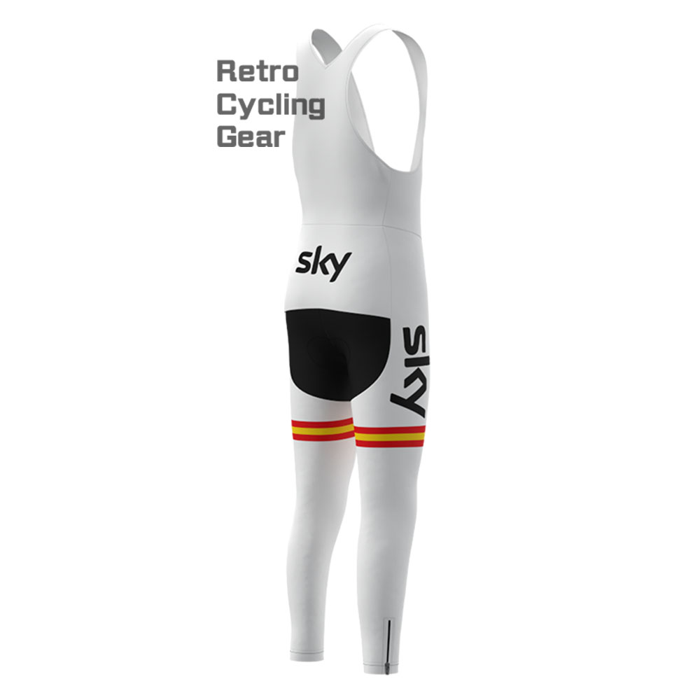 2017 sky Fleece Retro Cycling Bib Pants