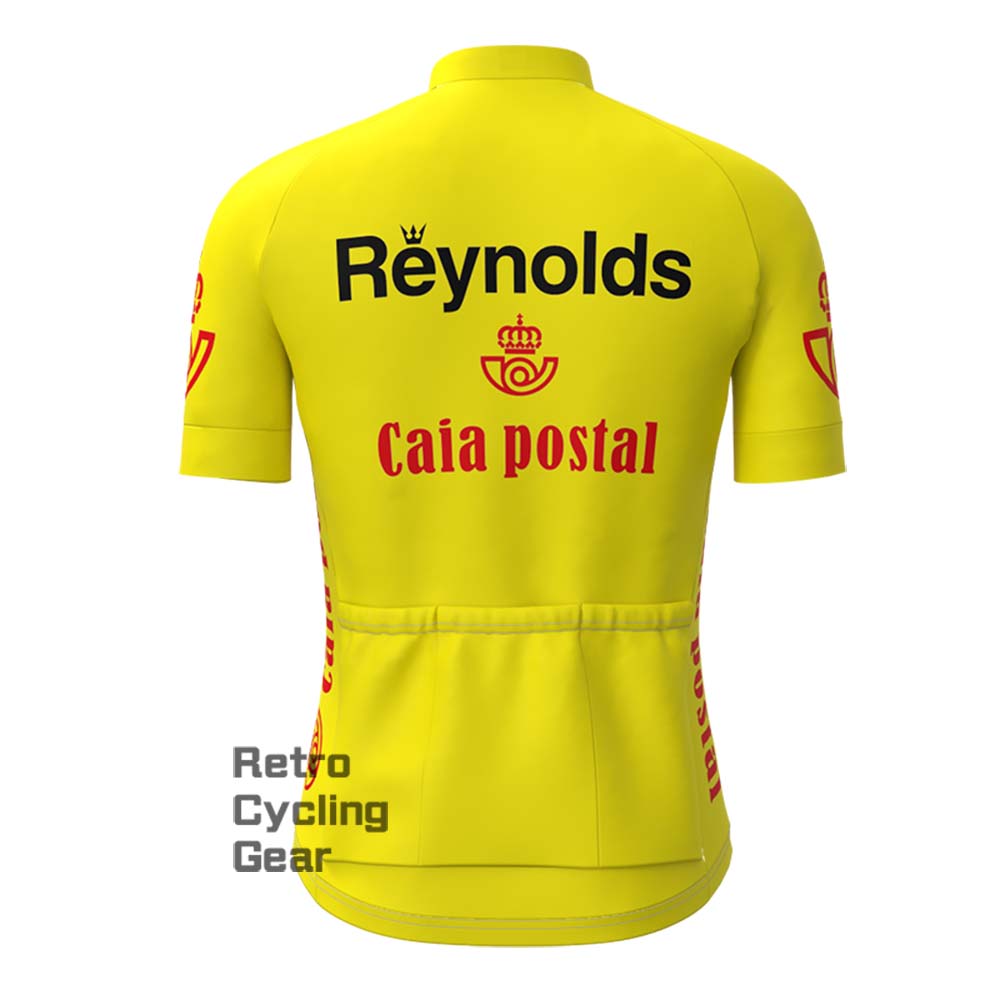 1983s yellow Reynolds Retro Short Sleeve Cycling Jersey