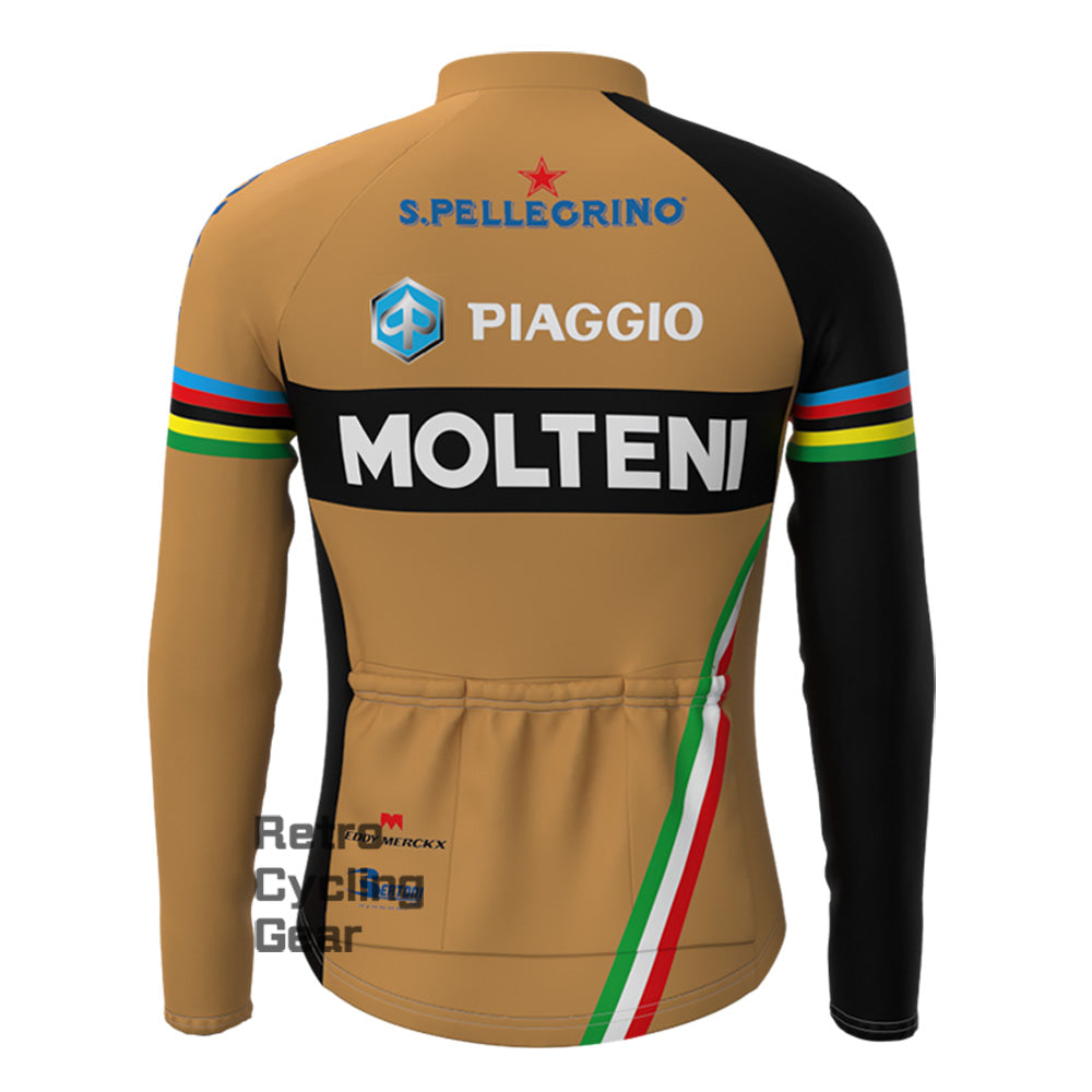 Molteni Piaggio Fleece Retro Long Sleeves Jerseys