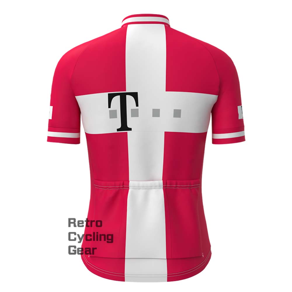 T Red Retro Short Sleeve Cycling Jersey