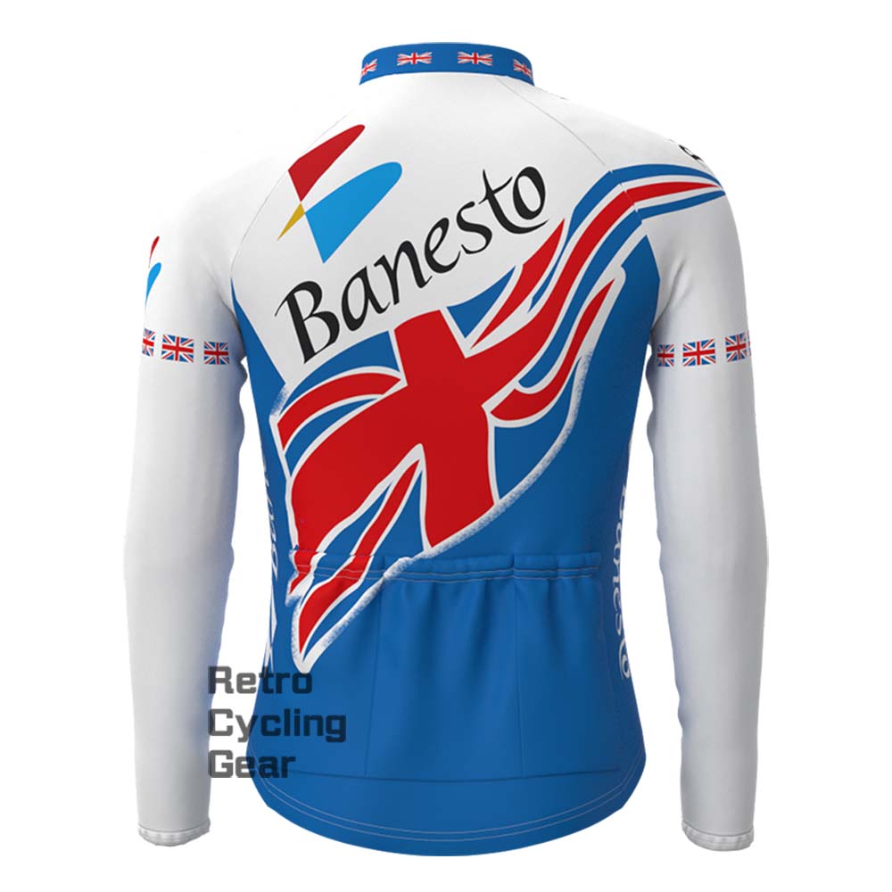 Banesto blue Retro Long Sleeve Jersey