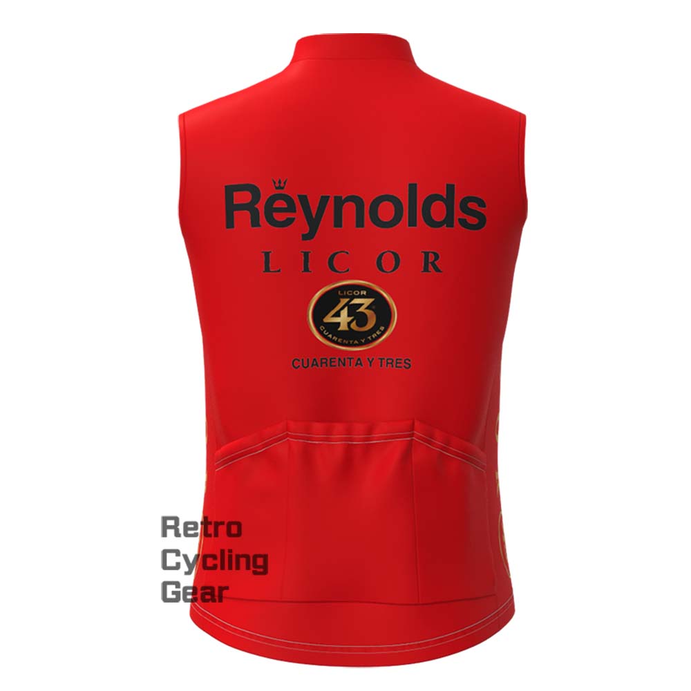 43 red Reynolds Fleece Retro Cycling Vest