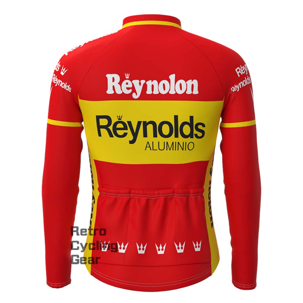 1990s Red Reynolds Fleece Retro Long Cycling Kits