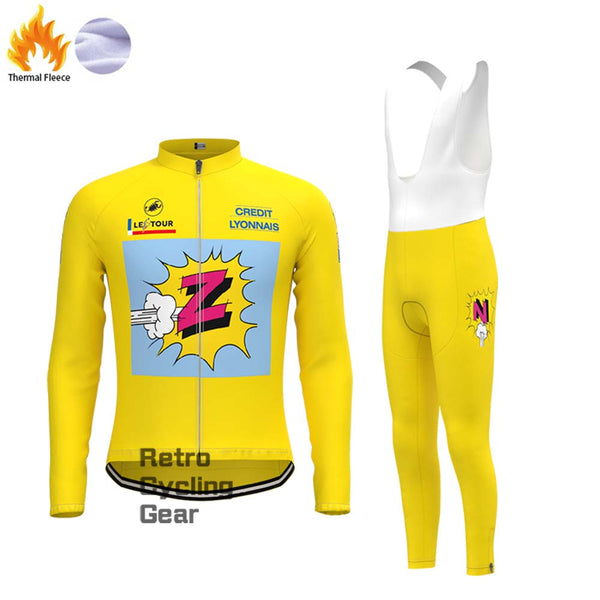 Z Yellow Fleece Retro Long Cycling Kits