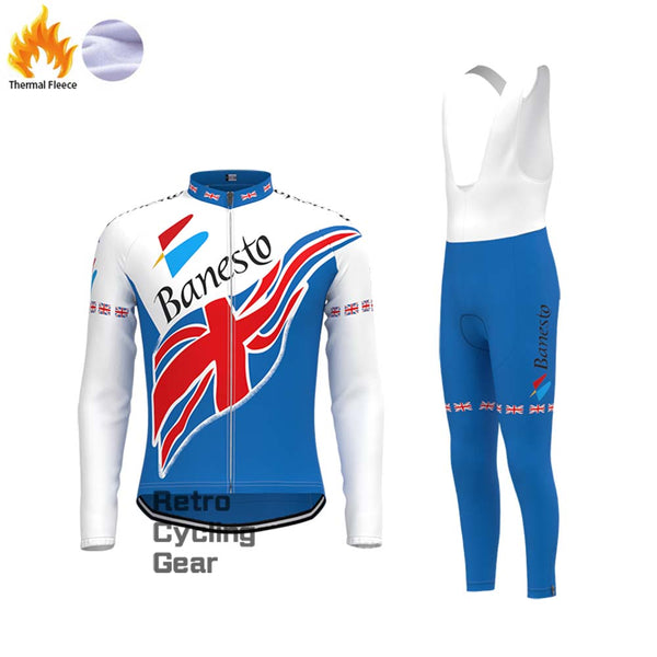 Banesto blue Fleece Retro Long Cycling Kits