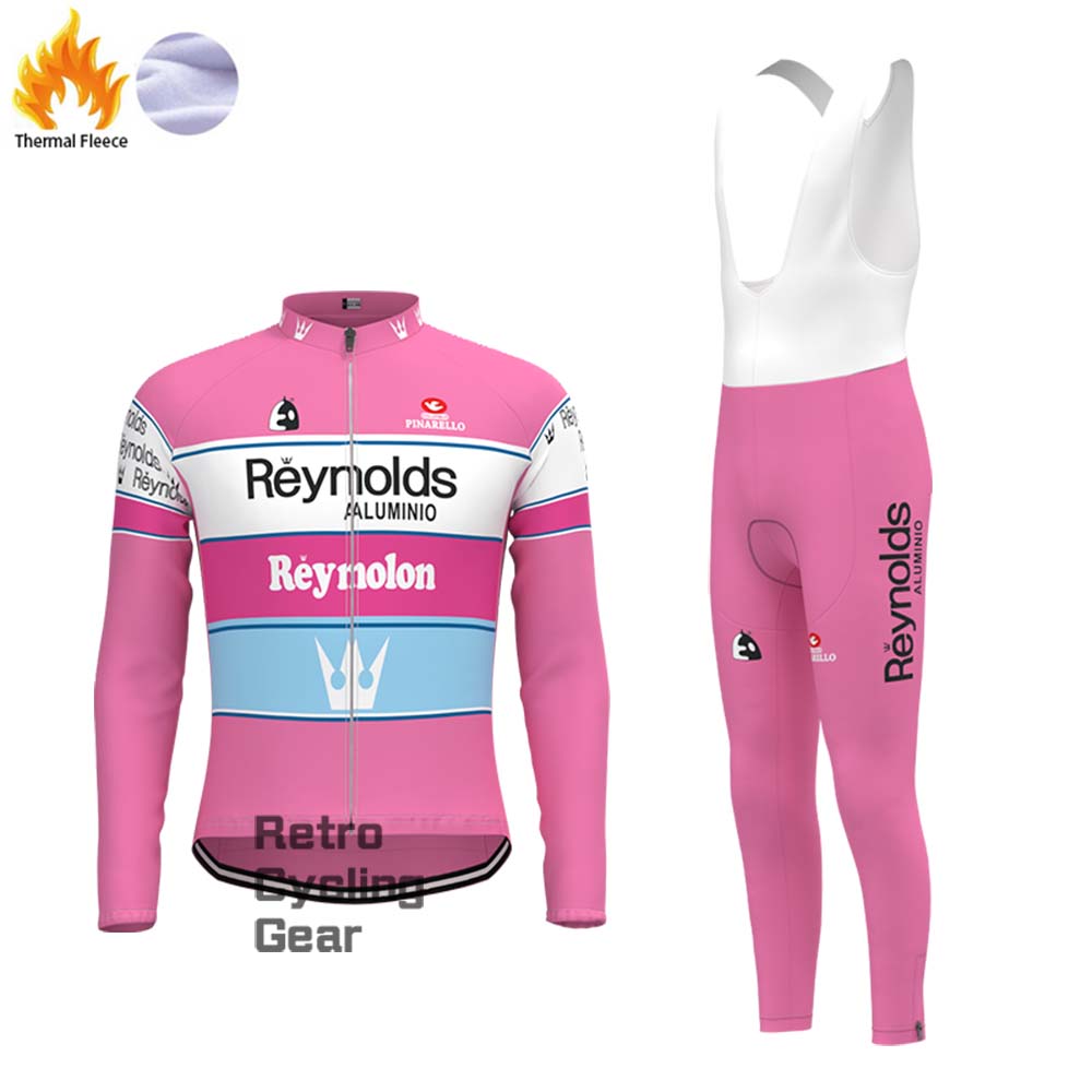 Pink Reynolds Fleece Retro Long Cycling Kits