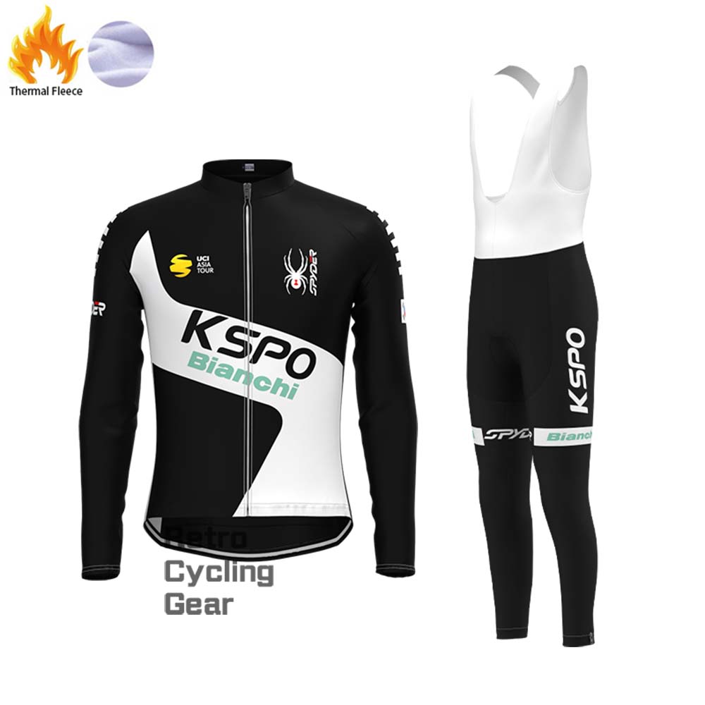 KSPO Bianchi Fleece Retro Long Cycling Kits