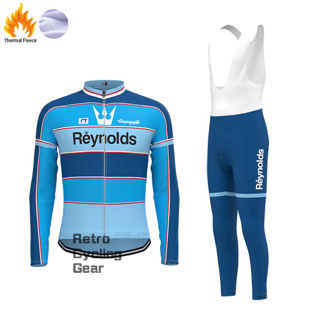 1990s blue Reynolds Fleece Retro Long Cycling Kits