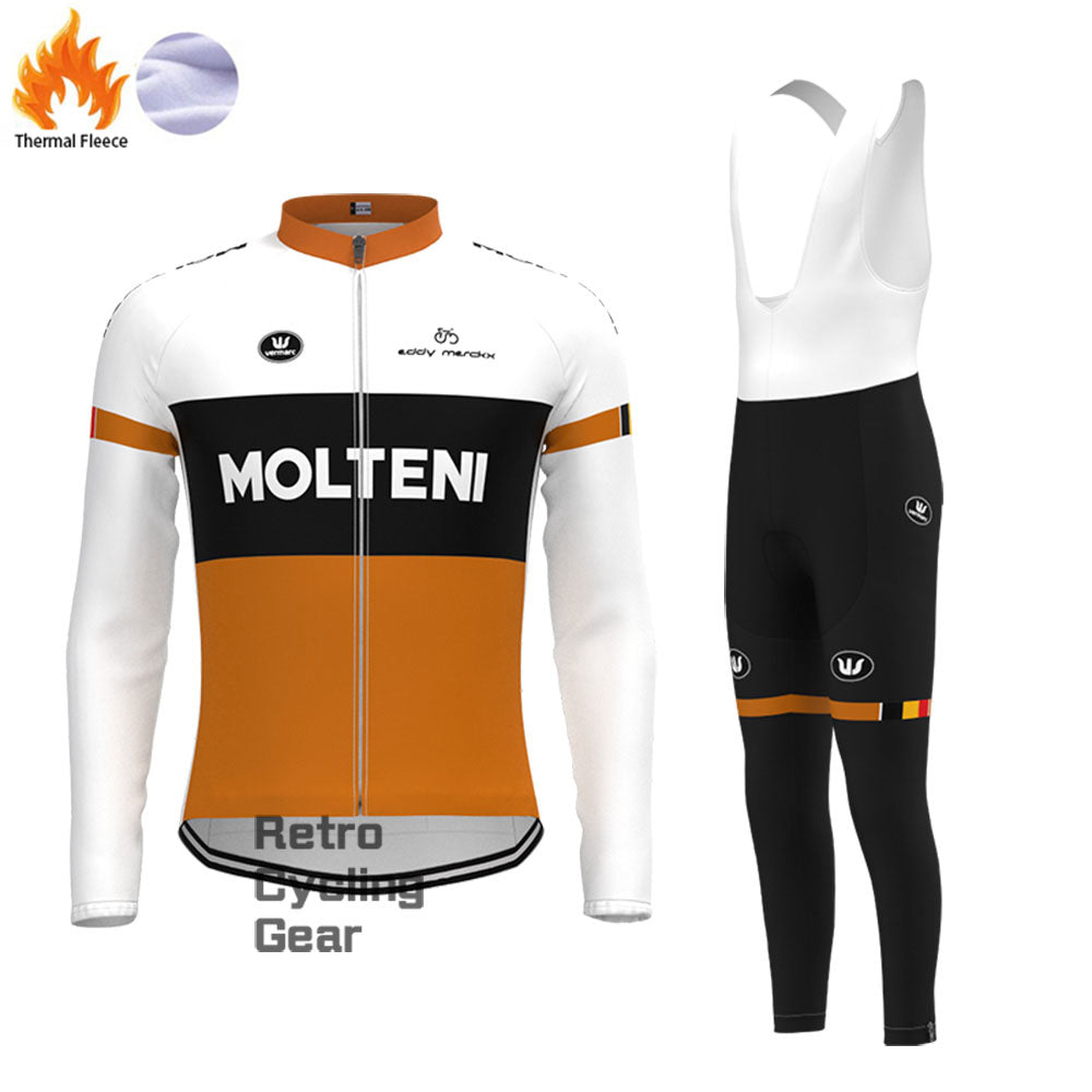 Italy MOLTENI Fleece Retro Long Cycling Kits